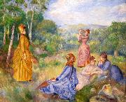 Pierre-Auguste Renoir Young Ladies Playing Badminton oil painting artist